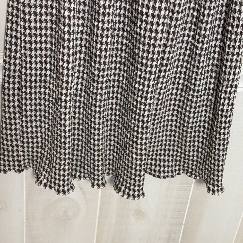 New In Full Length Skirt Houndstooth Chocolate Size S - Picture 2 of 4